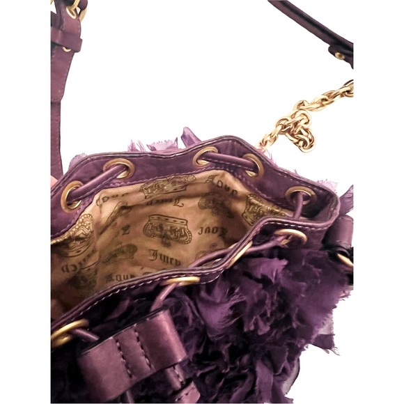 LIKE NEW Juicy Couture Silk Chiffon & Leather Pouchette Bag - Picture 7 of 12